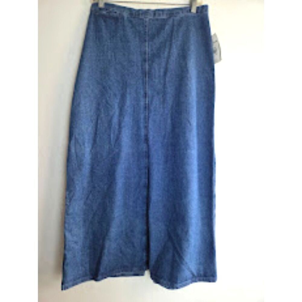 NWT Woolrich "Big Ranch" Blue Denim 100% Cotton Straigth Maxi Skirt size 10